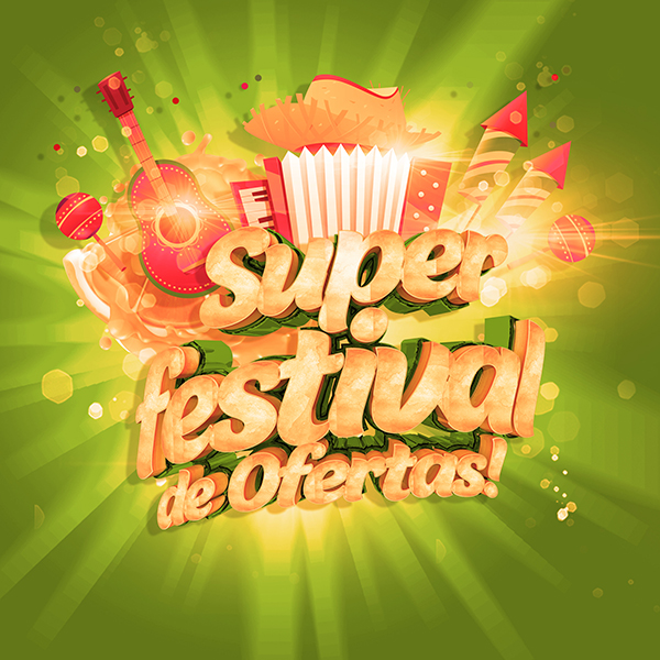 360 SUPER FESTIVAL DE OFERTAS 04 CAMPANHAS PRONTAS Selo 3d Para